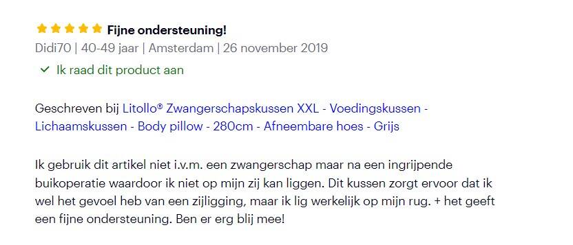 litollo XXL zwangerschapskussen review